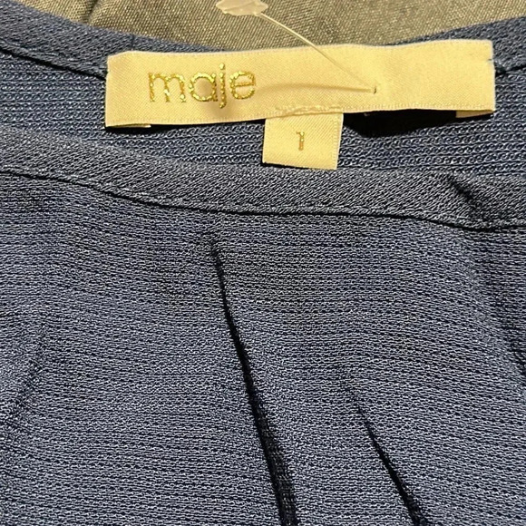 Maje Dress Blue Realiste Crape Shift Dress Size Small - Picture 13 of 16